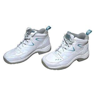 Ariat Womens Terrain Leather Multisport Boots Size 7B White & Light Blue Durable